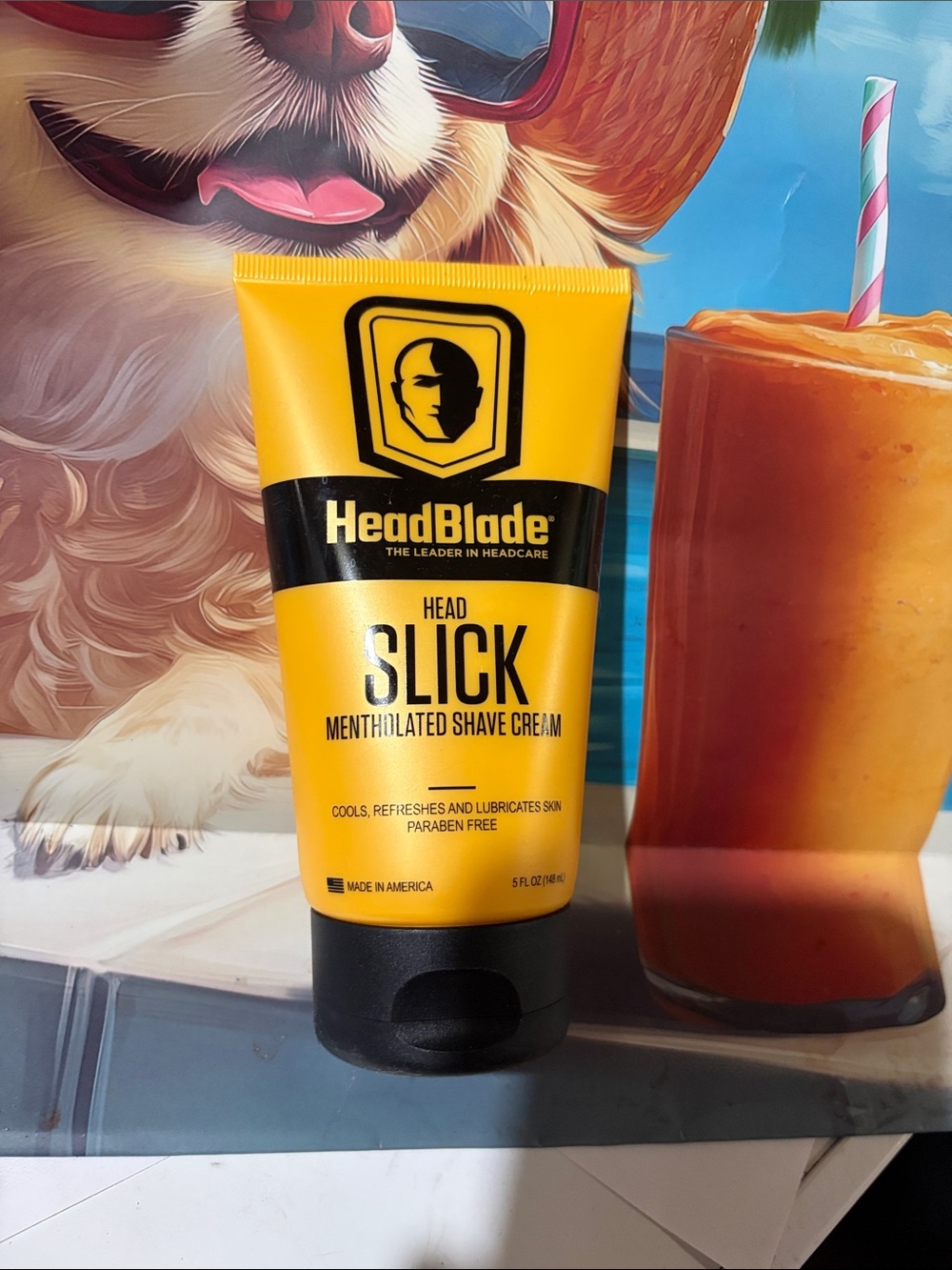 Head Slick Mentholated Shave Cream - Yellow